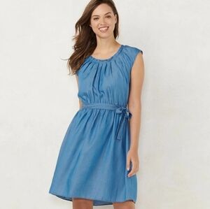 LC Lauren Conrad Pleat Neck Dress New